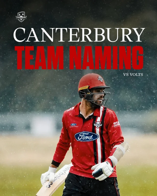 Round 1️⃣ of the Ford Trophy is here!
Your Canterbury Men take on the Volts at Hagley Oval this Saturday 🔥
🗓 Saturday 25 October
📍 Hagley Oval
⏰ First ball 10:30am
Let’s kick off the campaign strong 💪Unavailable due to injury: Cam Paul, Matt Rowe, Henry Shipley#canterburykings #fordtrophy
📸- @photosportnz