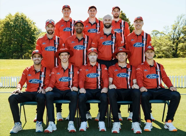 All kitted up for the team photo 25/26Watch our first hit out via the NZ Cricket YouTube channel or follow the scorecard via the NZC app#canterburykings