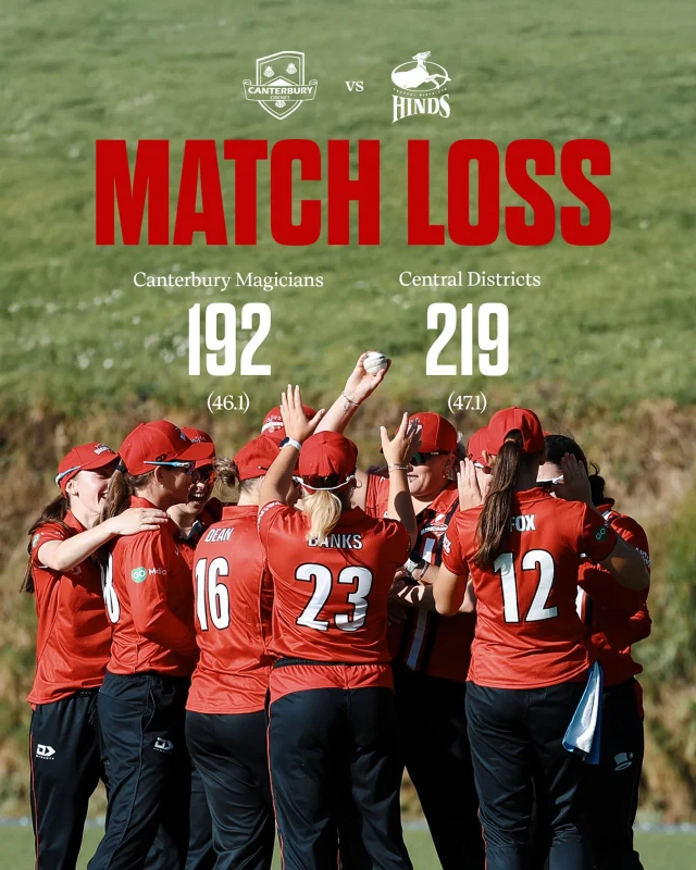 A brave effort from the Girls but not to be in New Plymouth@centralhinds win the match by 27 runs#canterburymagicians
