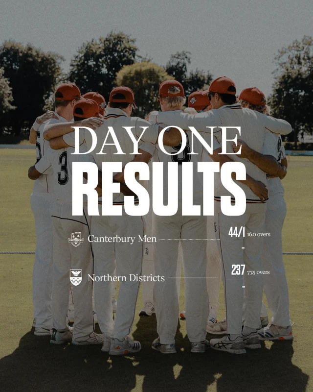 Day 1 all finished up in Rangiora ✅Back on tomorrow at 10:30am @ndcricket 🤝#canterburykings