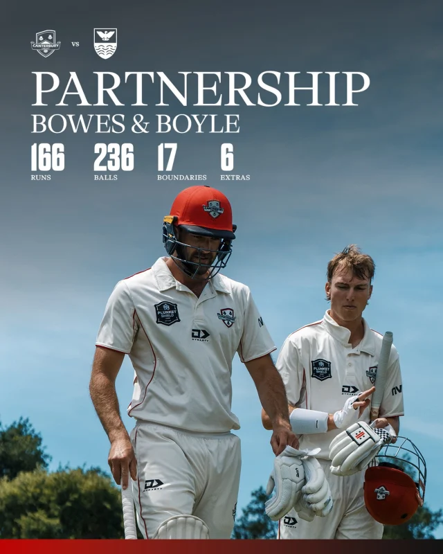 A gritty partnership from Chad Bowes and Matt Boyle to anchor down the morning 🤝#canterburykings
