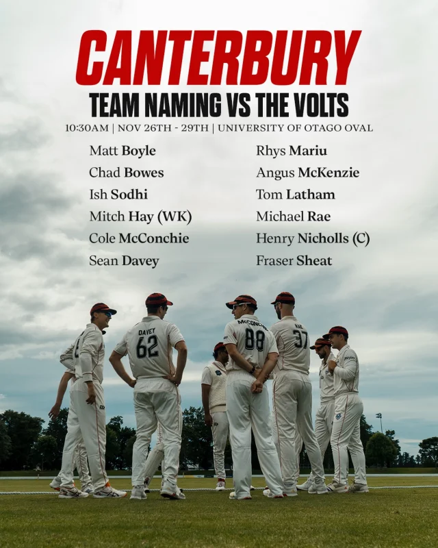 Plunket Shield RD2 Team List 🔴⚫️Tom Latham and Henry Nicholls return from Blackcaps duties, replacing Michael Rippon and Scott Janett#canterburykings