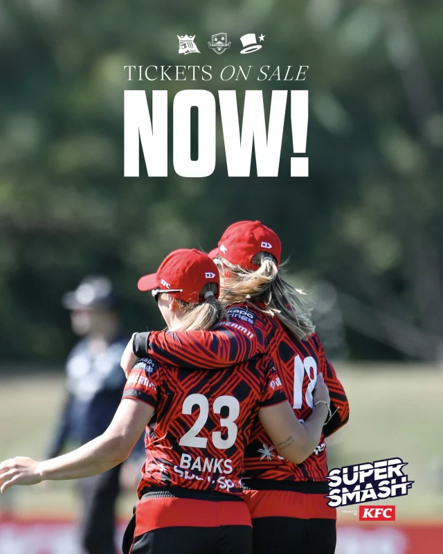 SUPER SMASH TICKETS ON SALE NOW 🎟️Super Smash 25/26 tickets are now live! Lock in your spot amongst the action this summer by purchasing a ticket today!Find your tickets via our story, link in bio or the link below!https://canterburycricket.flicket.co.nz#canterburycricket