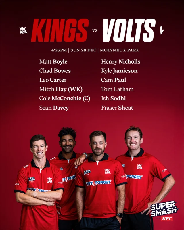 Your Canterbury Kings to take on the Volts in RD1 of the Super Smash 25/26 👊Potential Super Smash Debut for Cam PaulCatch the match on TVNZ Duke and TVNZ+ for all the action 🔥#canterburykings