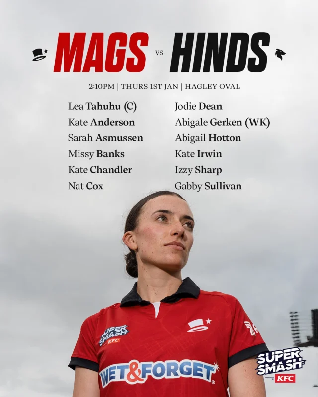 Unchanged 12 for the Magicians to take on the Central Hinds on New Years Day 👊#canterburymagicians