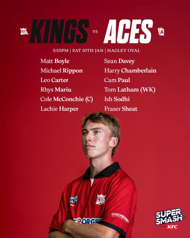 Unchanged Kings 12 to face the Aces at Hagley tomorrow 🤝#canterburykings