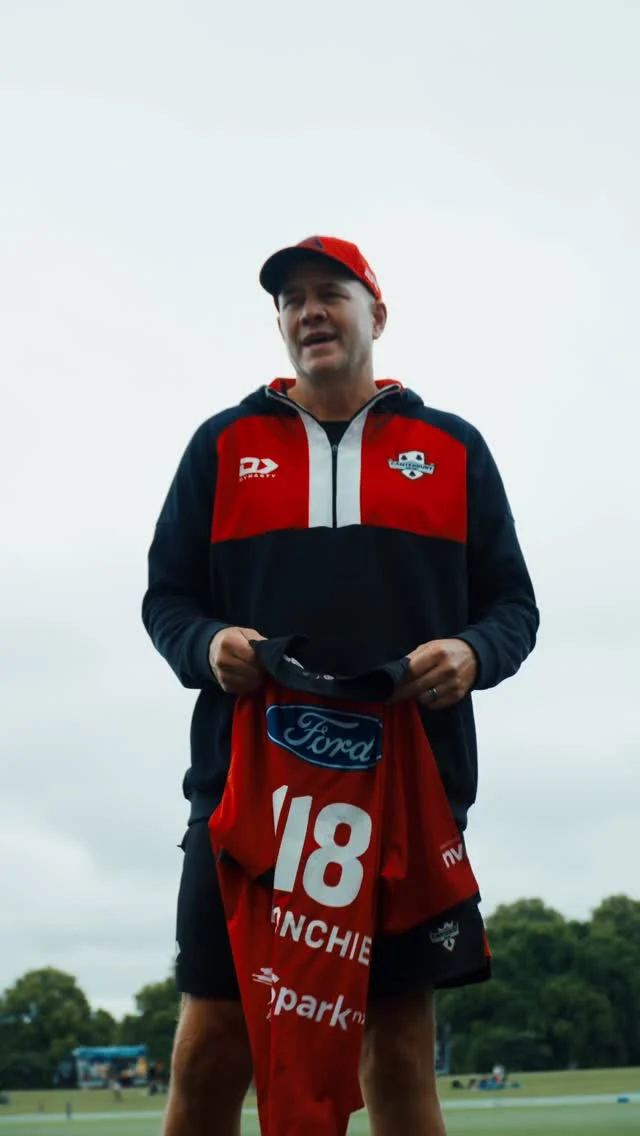 Cole McConchie becomes the highest capped Canterbury player in T20s 👏Cole was presented with a custom jersey prior to the match by Head Coach Peter Fulton ❤️🖤#canterburykings
