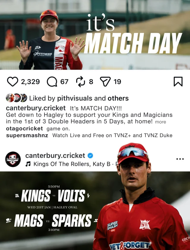 First of 3!
See you at Hagley for our Super Smash Double Header vs the Volts and Sparks from 2:10pm 🔥#canterburycricket