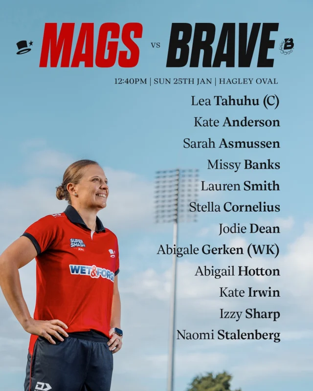 Correction on previous Team ListGabby Sullivan OUT, Abigail Hotton IN#canterburymagicians