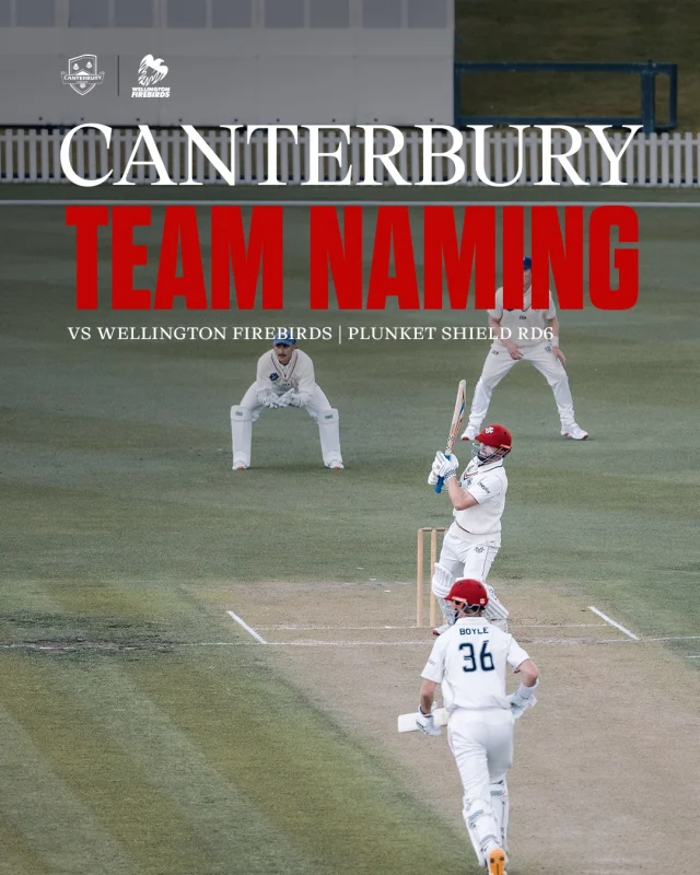 Unchanged 12 to take on the Firebirds in RD6 of the Plunket Shield 🔥#canterburykings