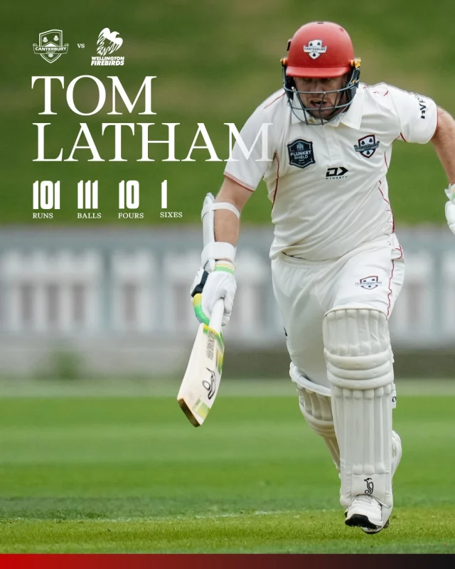 Tom Latham propels the Canterbury Men into a strong spot heading into Day 4 with 101 not out 🫡#canterburykings