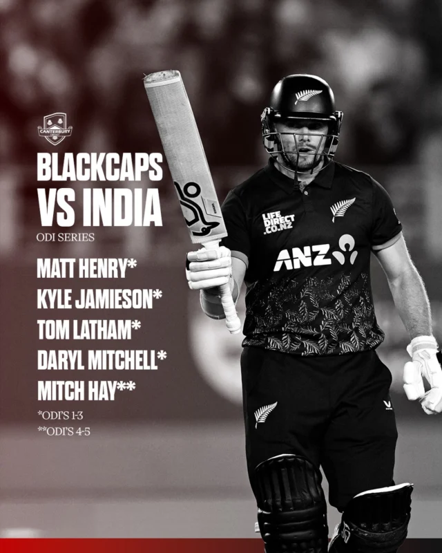 5 Canterbury Men named for the Blackcaps ODI Series vs India 🔥🔥🔥#canterburykings